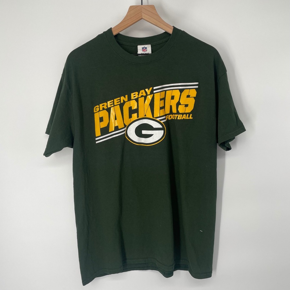 NFL Green Bay Packers Football T Shirt VTG Y2K Mens Large Green NFL Team Apparel - Picture 1 of 7